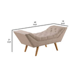 Benzara Bench with Button Tufted Details and Nailhead Trim, Beige BM261511 Beige Wood and Fabric BM261511