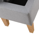 Benzara Storage Ottoman with Lift Top Opening and Wooden Frame, Gray BM261512 Gray Wood and Fabric BM261512