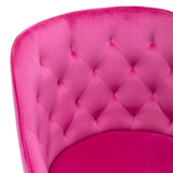 Benzara Office Chair with Padded Swivel Seat and Tufted Design, Pink BM261584 Pink Fabric and Metal BM261584