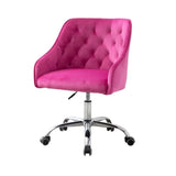 Office Chair with Padded Swivel Seat and Tufted Design, Pink