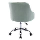Benzara Office Chair with Padded Swivel Seat and Tufted Design, Mint Green BM261585 Green Fabric and Metal BM261585