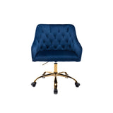 Office Chair with Padded Swivel Seat and Tufted Design, Navy Blue