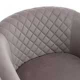 Benzara Accent Chair with Padded Swivel Seat and Tufted Design, Gray BM261594 Gray Wood, Metal and Fabric BM261594