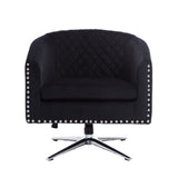 Accent Chair with Padded Swivel Seat and Tufted Design, Black