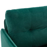 Benzara Accent Chair with Velvet Upholstery and Tufted Back, Green BM261605 Green Wood, Metal and Fabric BM261605