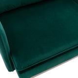 Benzara Accent Chair with Velvet Upholstery and Tufted Back, Green BM261605 Green Wood, Metal and Fabric BM261605