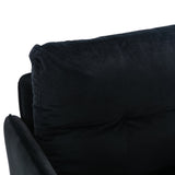 Benzara Accent Chair with Velvet Upholstery and Tufted Back, Black BM261606 Black Wood, Metal and Fabric BM261606