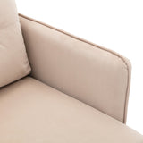 Benzara Loveseat with Velvet Upholstery and Tufted Back, Beige BM261607 Beige Wood, Metal and Fabric BM261607