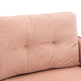 Benzara Loveseat with Velvet Upholstery and Tufted Back, Pink BM261608 Pink Wood, Metal and Fabric BM261608