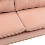 Benzara Loveseat with Velvet Upholstery and Tufted Back, Pink BM261608 Pink Wood, Metal and Fabric BM261608