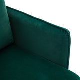 Benzara Loveseat with Velvet Upholstery and Tufted Back, Green BM261609 Green Wood, Metal and Fabric BM261609