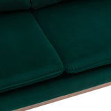 Benzara Loveseat with Velvet Upholstery and Tufted Back, Green BM261609 Green Wood, Metal and Fabric BM261609