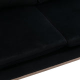 Benzara Loveseat with Velvet Upholstery and Tufted Back, Black BM261610 Black Wood, Metal and Fabric BM261610