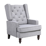 Rocking Accent Chair with Button Tufted Back, Gray