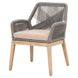 Benzara Armchair with Woven Rope Back, Set of 2, Dark Gray BM261666 Gray Solid wood, Aluminum, Rope, Fabric BM261666