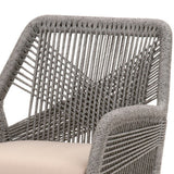 Benzara Armchair with Woven Rope Back, Set of 2, Dark Gray BM261666 Gray Solid wood, Aluminum, Rope, Fabric BM261666