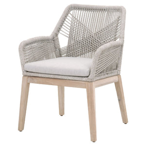 Benzara Armchair with Woven Rope Back, Set of 2, Light Gray BM261667 Gray Solid wood, Aluminum, Rope, Fabric BM261667