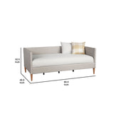Benzara Daybed with Wooden Frame and Fabric Upholstery, Gray BM261846 Gray Solid Wood and Fabric BM261846