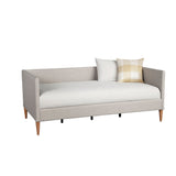 Daybed with Wooden Frame and Fabric Upholstery, Gray