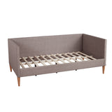 Benzara Daybed with Wooden Frame and Fabric Upholstery, Dark Gray BM261847 Gray Solid Wood and Fabric BM261847