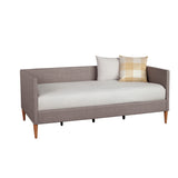 Daybed with Wooden Frame and Fabric Upholstery, Dark Gray