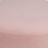 Benzara Footstool with Round Padded Top and Metal Legs, Pink BM261860 Pink Solid Wood, Metal, and Fabric BM261860