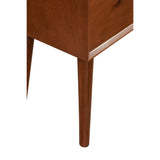 Benzara End Table with 1 Drawer and Angled Legs, Brown BM261863 Brown Solid Wood and Veneer BM261863