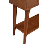 Benzara Console Table with 2 Drawers and Angled Legs, Brown BM261864 Brown Solid Wood and Veneer BM261864