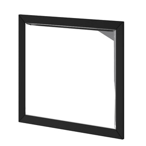 Benzara Mirror with Rectangular Wooden Encasing, Black BM261873 Black Solid Wood and Mirror BM261873