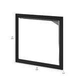 Benzara Mirror with Rectangular Wooden Encasing, Black BM261873 Black Solid Wood and Mirror BM261873