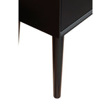 Benzara End Table with 1 Drawer and Angled Legs, Black BM261880 Black Solid Wood and Veneer BM261880