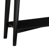 Benzara Console Table with 2 Drawers and Angled Legs, Black BM261881 Black Solid Wood and Veneer BM261881