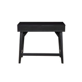 Benzara Writing Desk with 2 Drawers and Angled Legs, Black BM261883 Black Solid Wood and Veneer BM261883