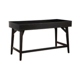 Benzara Writing Desk with 3 Drawers and Angled Legs, Black BM261884 Black Solid Wood and Veneer BM261884