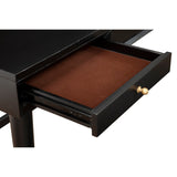 Benzara Writing Desk with 3 Drawers and Angled Legs, Black BM261884 Black Solid Wood and Veneer BM261884