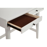 Benzara Writing Desk with 2 Drawers and Angled Legs, White BM261889 White Solid Wood and Veneer BM261889