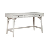 Benzara Writing Desk with 3 Drawers and Angled Legs, White BM261890 White Solid Wood and Veneer BM261890