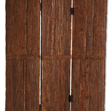 Benzara Wooden Foldable 3 Panel Room Divider with Plank Style, Small, Brown BM26473 Brown Wood BM26473