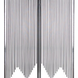 Benzara 2 Panel Foldable Room Divider with Vertical Metal Design, Small, Silver BM26477 Silver Metal BM26477