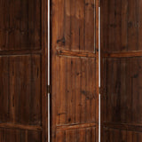 Benzara Wooden 3 Panel Room Divider with Plank Pattern, Brown BM26488 Brown Wood BM26488