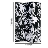 Benzara 3 Panel Foldable Room Divider with Filigree Design, Black and White BM26496 Black and White Wood and Fabric BM26496