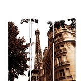 Benzara 3 Panel Foldable Canvas Screen with Eiffel Tower Print, Brown BM26510 Brown Fabric, Wood BM26510