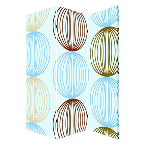 Benzara 3 Panel Canvas Made Foldable Screen with Sphere Print, Multicolor BM26518 Multicolor Fabric, Wood BM26518