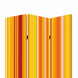 Benzara 3 Panel Canvas Screen with Bright Stripe Print, Yellow and Red BM26530 Yellow and Red Fabric, Wood BM26530