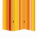 Benzara 3 Panel Canvas Screen with Bright Stripe Print, Yellow and Red BM26530 Yellow and Red Fabric, Wood BM26530