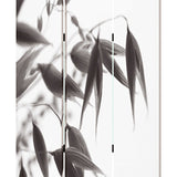 Benzara 3 Panel Foldable Canvas Screen with Lily Print, Black and White BM26531 Black and White Fabric, Wood BM26531