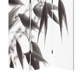 Benzara 3 Panel Foldable Canvas Screen with Lily Print, Black and White BM26531 Black and White Fabric, Wood BM26531