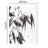 Benzara 3 Panel Foldable Canvas Screen with Lily Print, Black and White BM26531 Black and White Fabric, Wood BM26531