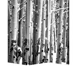 Benzara 3 Panel Canvas Foldable Screen with Birch Print, Black and White BM26560 Black and White Wood and Fabric BM26560