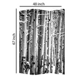 Benzara 3 Panel Canvas Foldable Screen with Birch Print, Black and White BM26560 Black and White Wood and Fabric BM26560